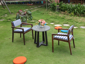 โต๊ะกาแฟพับได้แบบเรียบง่ายทันสมัยเป็นมิตรกับสิ่งแวดล้อมทำด้วยมือพร้อมขาไม้คอนกรีตด้านบนสำหรับห้องนั่งเล่นเฟอร์นิเจอร์บ้าน - Product Image 3