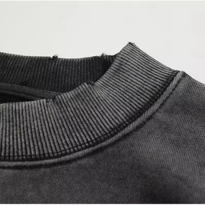 เสื้อฮู้ดผ้าฝ้าย100% บ็อกซี่โอเวอร์ไซส์สำหรับผู้ชาย500จีเอสเอ็มซักกรดแบบวินเทจ - Product Image 4