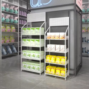 Modern Design Single-Sided Durable Snack <b>Shelves</b> Light Duty Multi-Layer Supermarket Display <b>Rack</b> Metallic Material - Product Image 4