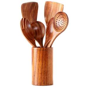 Juego de espátulas de madera modernas, cucharas antiadherentes para cocina, vajilla, juego de vajilla - Product Image 3