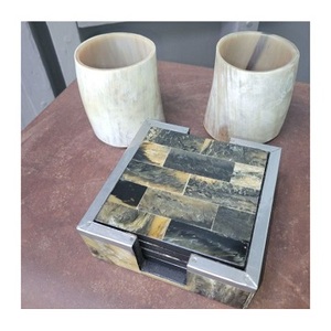 Wholesale Factory Supply Modern Multi-functional Horn <b>Square</b> Tea Coasters Holder Mat Pad Set 4 Home Decor Custom Logo - Product Image 6