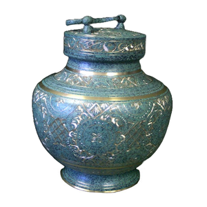 Elegant Black Metallic Handcrafted Cremation Urn Durable Adult Burial <b>Ashes</b> <b>Keepsake</b> with Engraving Funeral Supplies - Product Image 3