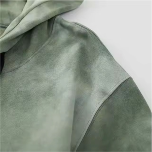 2025 hiver hommes nouvelle mode 100% coton à capuche à manches longues couleur unie lâche rue décontracté polaire lavé à capuche pour unisexe - Product Image 5