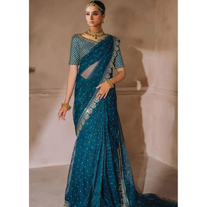 Sari long d'été pour femmes pour les occasions spéciales Fabrication professionnelle Léger et confortable Sari pour femmes - Product Image 1