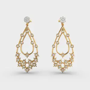 Sparkling Cluster Long Round Cut Lab Grown Diamond Stud Earrings 1.50 + 1.50 CTW Engagement Wedding Push Back Earrings For Women