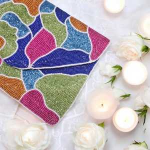 Beaded Magnolia <b>Bag</b>, Floral Beaded Purse, <b>White</b> Flower Handbag, Spring <b>Shoulder</b> <b>Bag</b>, Summer Beaded Purses, Handmade Floral - Product Image 3