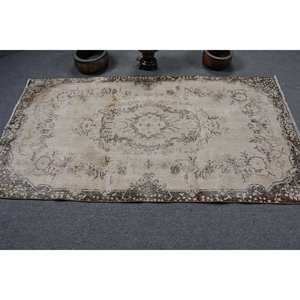 Tapis classique en laine marron beige 3.5x6.7 pieds Vintage turc Patchwork Design adolescent salon Rectangle couloir Latex 4m tapis de chevet - Product Image 3