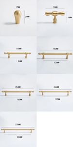 Tiradores de bronce para armario de cocina, manija de latón para el hogar, cocina, muebles de oficina, herrajes, puerta, cajón, armario, manija de armario - Product Image 5