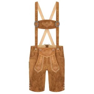 Erkek Bavarian lederhosen Oktoberfest lederhosen Bavarian şort özel tasarım son şort yeni