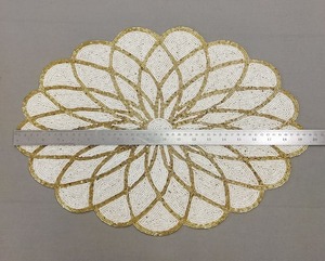 แผ่นรองจาน แผ่นรองแก้ว ลูกปัดแก้ว ดีไซน์หรูหรา ขายดี เหมาะสำหรับตกแต่งบ้าน โรงแรม และร้านอาหาร - Product Image 1