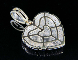 Superbe Moissanite Diamant Coeur Brisé Pendentif En Argent Sterling 925 Ton Or Bijoux De Mode Pour La Fête - Product Image 4