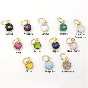 Rubis pierre de naissance ronde lunette pendentif 6mm facettes pierres précieuses en argent Sterling à la main collier à breloques cadeau fait à la main bijoux breloque - Product Image 6