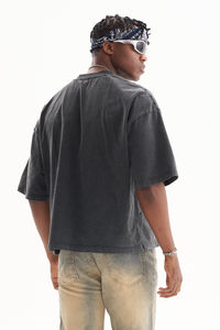 Haute qualité 100% coton vierge logo personnalisé T-shirts pour hommes T-shirt surdimensionné lourd impression T-shirt personnalisé - Product Image 3