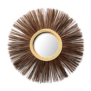 Producto de Venta caliente espejo de baño de ratán de bambú decoración espejos decoración pared Natural seguro mimbre muebles de dormitorio - Product Image 3