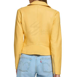 100% chaquetas de cuero originales para mujer, chaquetas de moda ajustadas con logotipo personalizado, chaqueta de cuero a la moda para mujer - Product Image 4