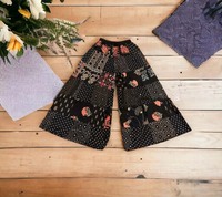 Style bohème indien fait à la main coton Patchwork Palazzo pantalon femmes taille unique été confortable jambe large pantalon