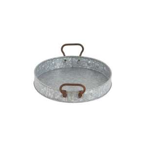 Long galvanized metal tray <b>for</b> <b>displaying</b> plants candles or other decorative accents on a console or dining table - Product Image 1