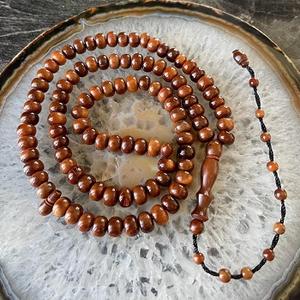 Tasbih musulman, chapelet musulman, perles de prière en bois naturel, tahbih, provenant d'Inde, f s international - Product Image 1
