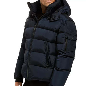 Parka rembourrée d'extérieur à logo de haute qualité Doudoune d'hiver Doudoune en nylon à capuche détachable Bouffée Veste personnalisée pour hommes - Product Image 3