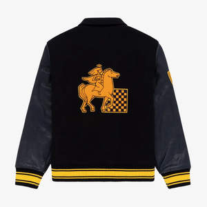 Chaqueta universitaria de lana personalizada, manga de cuero para hombre, ropa de abrigo de béisbol universitaria cálida de invierno OEM - Product Image 2