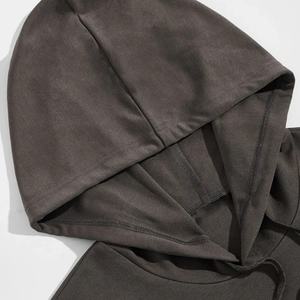 Personalizado de talla grande 100% algodón Premium grueso pesado Jogging traje conjunto chándales pantalones de chándal Sudadera con capucha bordado impreso Maternidad - Product Image 3