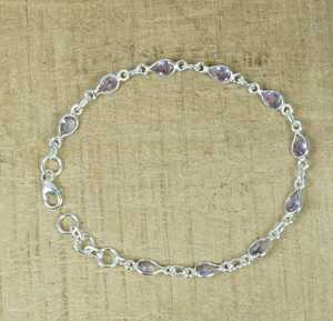 Amethyst <b>Bracelet</b> 925 Silver Adjustable Handmade Gemstone Jewelry February Birthstone Natural <b>Stone</b> <b>Bracelet</b> Gift - Product Image 1