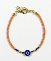 Bracelet perlé mauvais œil (bracelet de mode), bleu, rouge, rose, vert, bijoux de mode, réglable, bonne chance