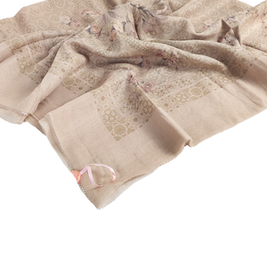 Nara série moderne élégant Hijab écharpe à manches courtes en coton décontracté formel pour les femmes musulmanes lait brun impression numérique pour le printemps - Product Image 4