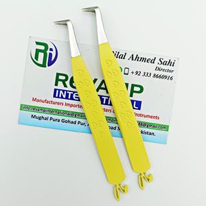 แหนบขนตาปลอมสำหรับบูต90องศาสีเหลือง2025แหนบยึดหัวใจดีไซน์รูปกระต่ายทำจากสเตนเลสสีเหลือง - Product Image 5