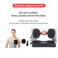 Helfit Sport Ensemble d'haltères réglables automatiques à poignée en métal antidérapante de 25lb personnalisé