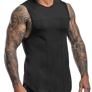 Musculation Débardeur Hommes Gym T-shirt Sans Manches Hommes Fitness Gilet Sportswear Débardeur Avec Logo Personnalisé - Product Image 1