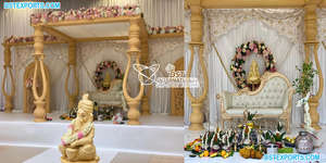 Mandap de Madera Tallada para Bodas Gujarati, Tradicional Forma de Loto, Mandap Indio para Bodas, Mandap de Madera Antiguo para Bodas en Venta en el Reino Unido - Product Image 5