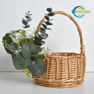 ตะกร้าหวายสานทรงกลมลายผลไม้วินเทจสำหรับตกแต่งงานจัดแสดง - Product Image 3