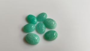 เครื่องประดับหินอเมซอนธรรมชาติขนาด3X5มม. ถึง12X16มม. หินรูปไข่อัญมณีสีเขียวขายส่งจำนวนมาก - Product Image 3