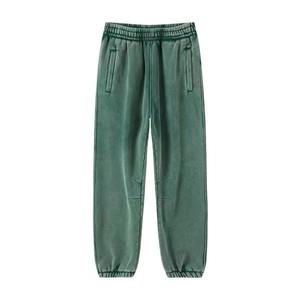 Pantalon de survêtement en éponge française décontracté et personnalisé pour hommes, jambe droite, surdimensionné, poids lourd, lavé à l'acide, fermeture à la taille élastique - Product Image 4