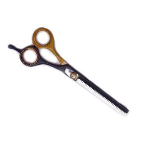Ciseaux amincissants de coiffeur couleur marron et noir ciseaux amincissants 6 "ciseaux de coiffeur ciseaux de cheveux en acier allemand vente en gros - Product Image 5