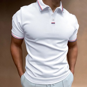 Personalizado bordado costura logo Stretch Piqué algodón orgánico elegante botón oculto tapeta Poloshirts Polo Golf camisetas - Product Image 4
