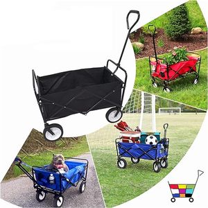 THCW10026 Stainless Steel Folding Wagon Cart Black Portable Utility for Outdoor Camping <b>Shopping</b> Kids' Picnics & Beaches Gardens - Product Image 6