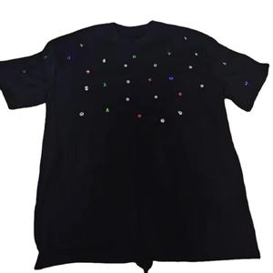 T-shirt en strass personnalisé de haute qualité pour hommes, style streetwear, grandes tailles, chemises en strass pour hommes en provenance du Pakistan, t-shirts pour hommes - Product Image 2