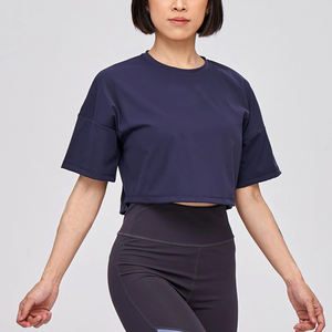 เสื้อยืดครอปสำหรับผู้หญิงเสื้อครอปคอกลมผ้าฝ้ายผ้าคอตตอน - Product Image 6