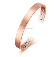 Bracelets ronds magnétiques dorés polis de haute qualité, imprimés en sérigraphie, artisanat métallique moderne et d'art, vente en gros