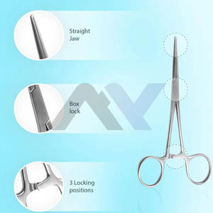Pinzas Hemostáticas Kelly, Pinzas de Bloqueo, Pinzas de Acero Inoxidable Rectas Plateadas de Primera Calidad, Instrumentos Médicos Quirúrgicos Dentales - Product Image 3