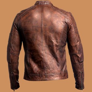 Vestes en cuir pour hommes Vestes personnalisées pour hommes 2024 Veste en cuir véritable pour hommes dans différents looks et conceptions - Product Image 4