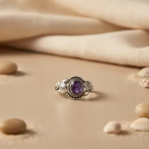 "Platinum Rhodium-Plated Oval Zircon <b>Ring</b> for Women-Geometry Design <b>Dainty</b> Style IGI Certificate" - Product Image 1