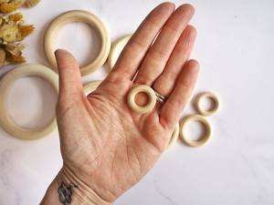 Natural wooden rings Macrame wooden rings <b>Kitchen</b> Decor Smooth Wooden restaurant home wedding decor hotel office tableware - Product Image 2