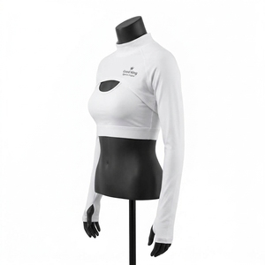Bolero de Manga Larga con Logotipo Personalizado para Mujer, Transpirable, para Yoga, Ejercicio, Fitness, Top Corto, Ropa Deportiva - Product Image 2