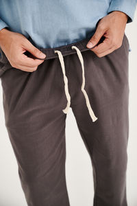 กางเกงทรงหลวมไซส์ XL ของผู้ชายสไตล์ลำลองกางเกงผ้าลินินผ้าฝ้ายตรงสไตล์ใหม่ล่าสุด - Product Image 3