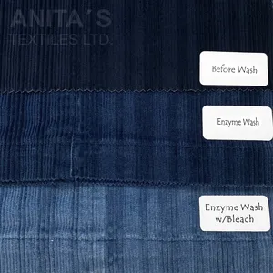 Fashion stock 100% Cotton Uneven Corduroy Woven Fabric Yarn Dyed Indigo Casual wear