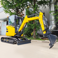 Excavatrice hydraulique de 3 tonnes homologuée CE, mini-excavatrice sur chenilles de 3 tonnes, machine de terrassement pour l'aménagement paysager et l'agriculture