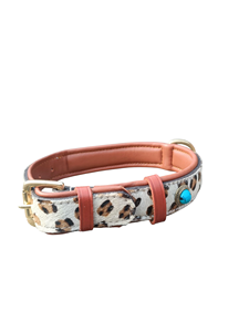Factory Wholesale Customized Pet <b>Harness</b> and Genuine Leopard Cow Leather <b>Dog</b> Collar Set Durable Solid Design for All Breeds - Product Image 2